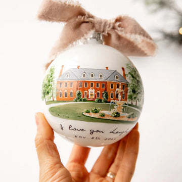 Custom Hand Painted House Ornament from Photo, Personalized House Portrait Ornament, Custom Home Christmas Gift, New Home Keepsake, Realtor Closing Gift