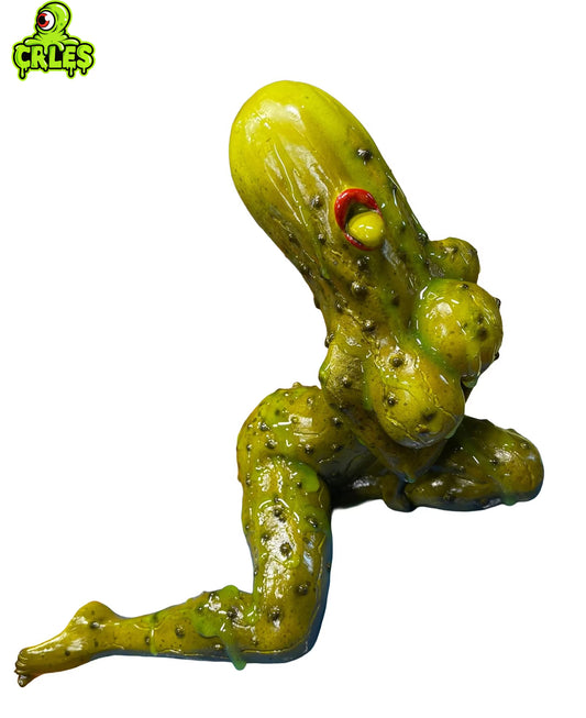 Pickle Monster Resin Figure | Creepy Cute Pickle Sculpture, Handmade Funny Pickle Decor, Viral Meme Gift for Pickle Fans